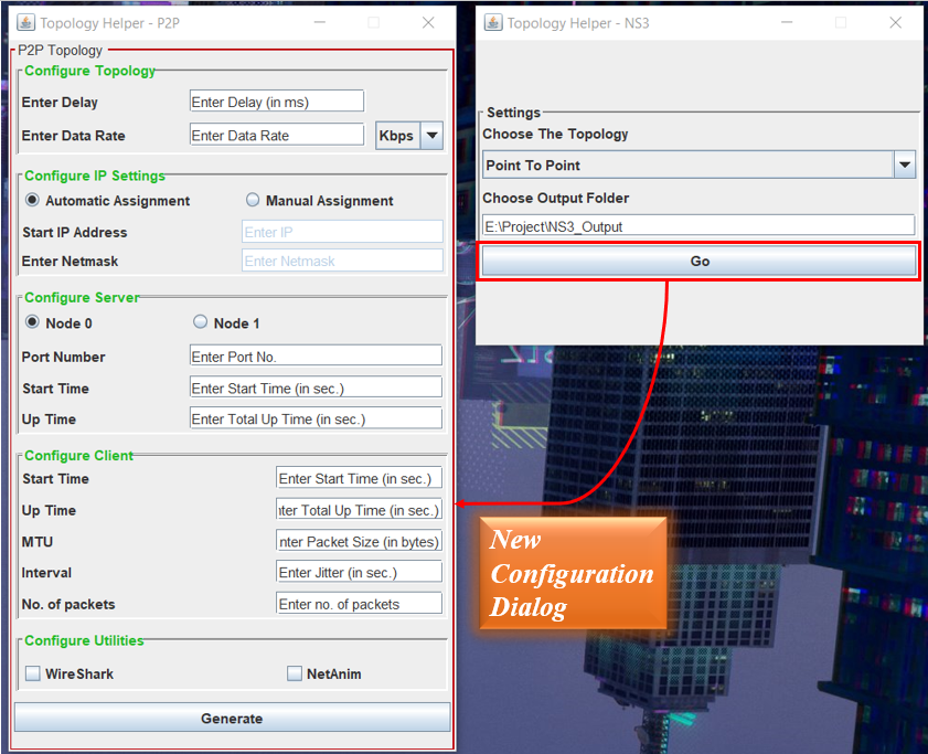 P2P Topology Configuration Dialog Box