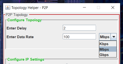 Filling Topology Configuration Window