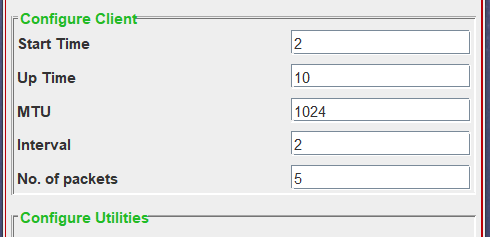 Filling the client configuration settings